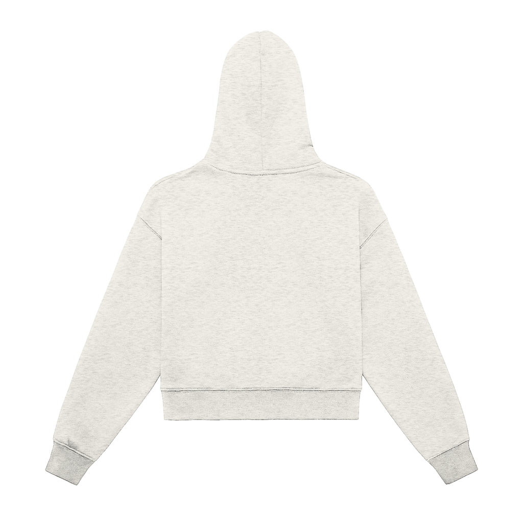 Womens Fleeced Zip-Up Cropped Hoodie