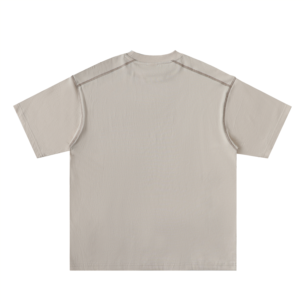 Caero Oversized Contrast-Stitched Cotton Tee