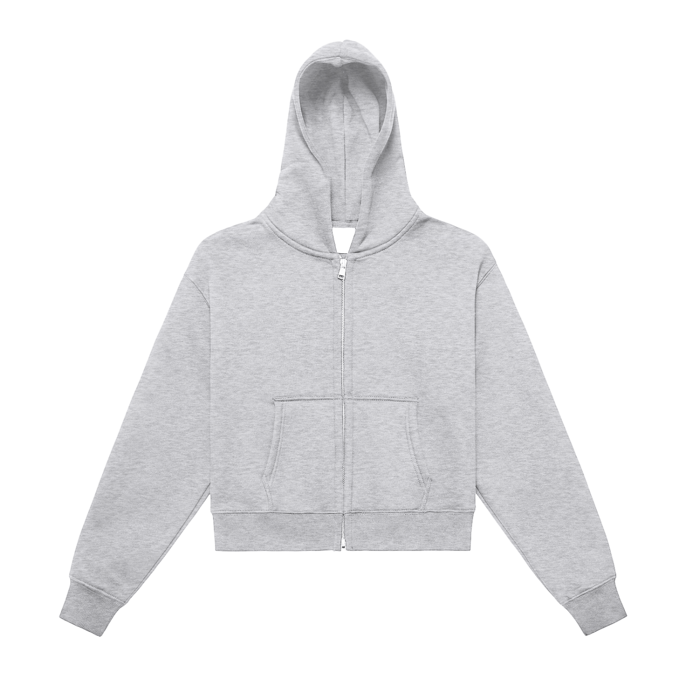 Womens Fleeced Zip-Up Cropped Hoodie