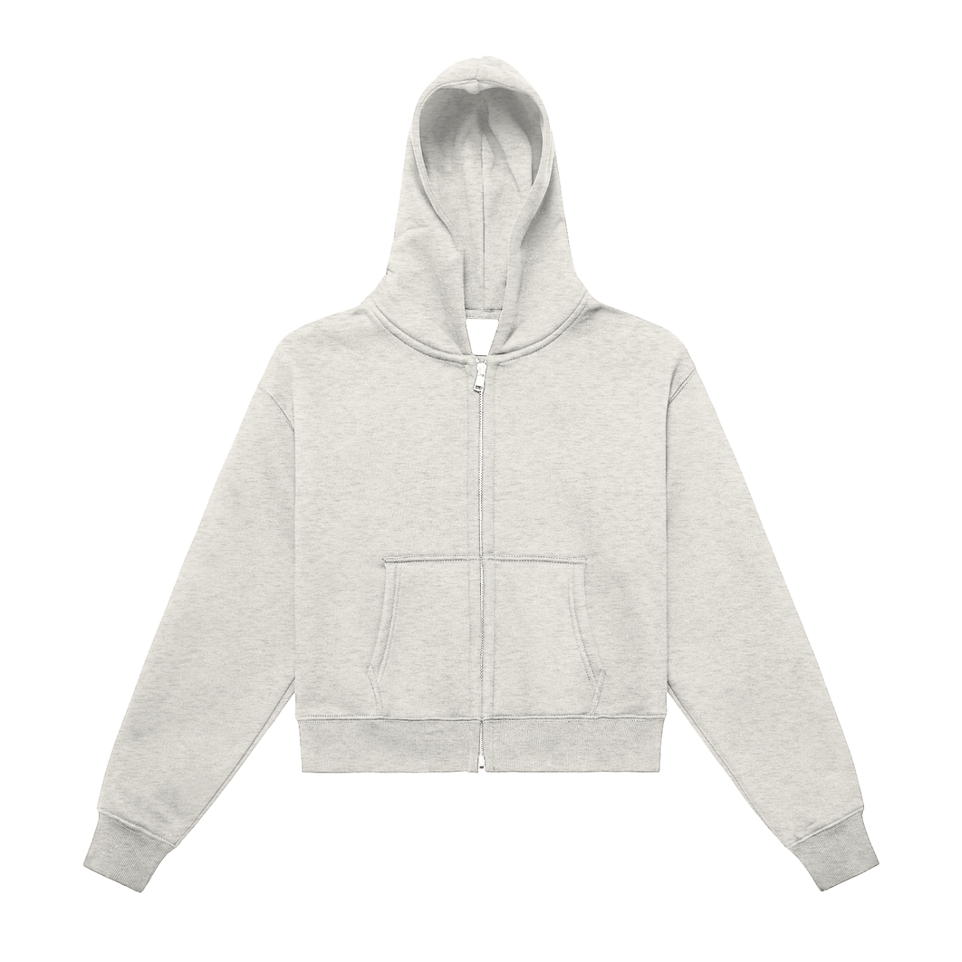 Womens Fleeced Zip-Up Cropped Hoodie