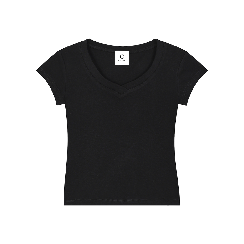 Essential V-Neck Bodycon T-Shirt