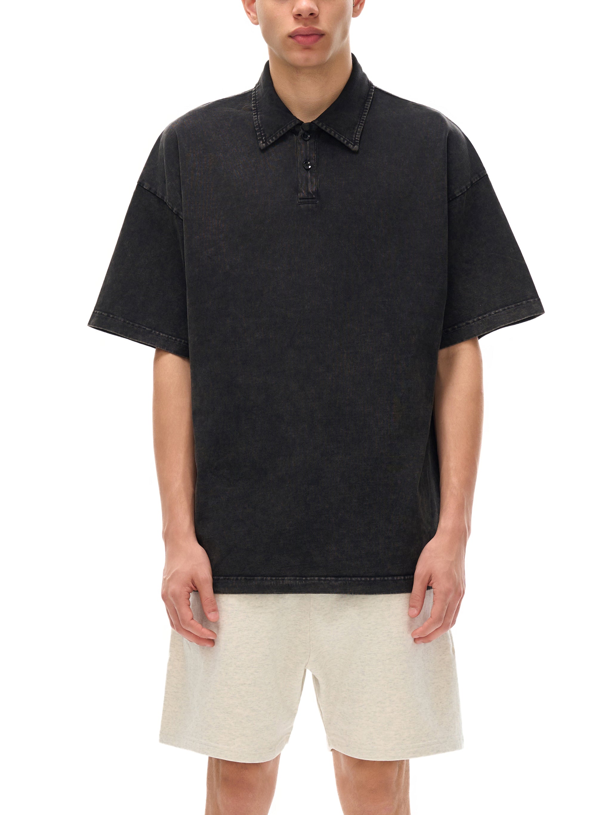 Caero Snow-Washed Polo T-Shirt