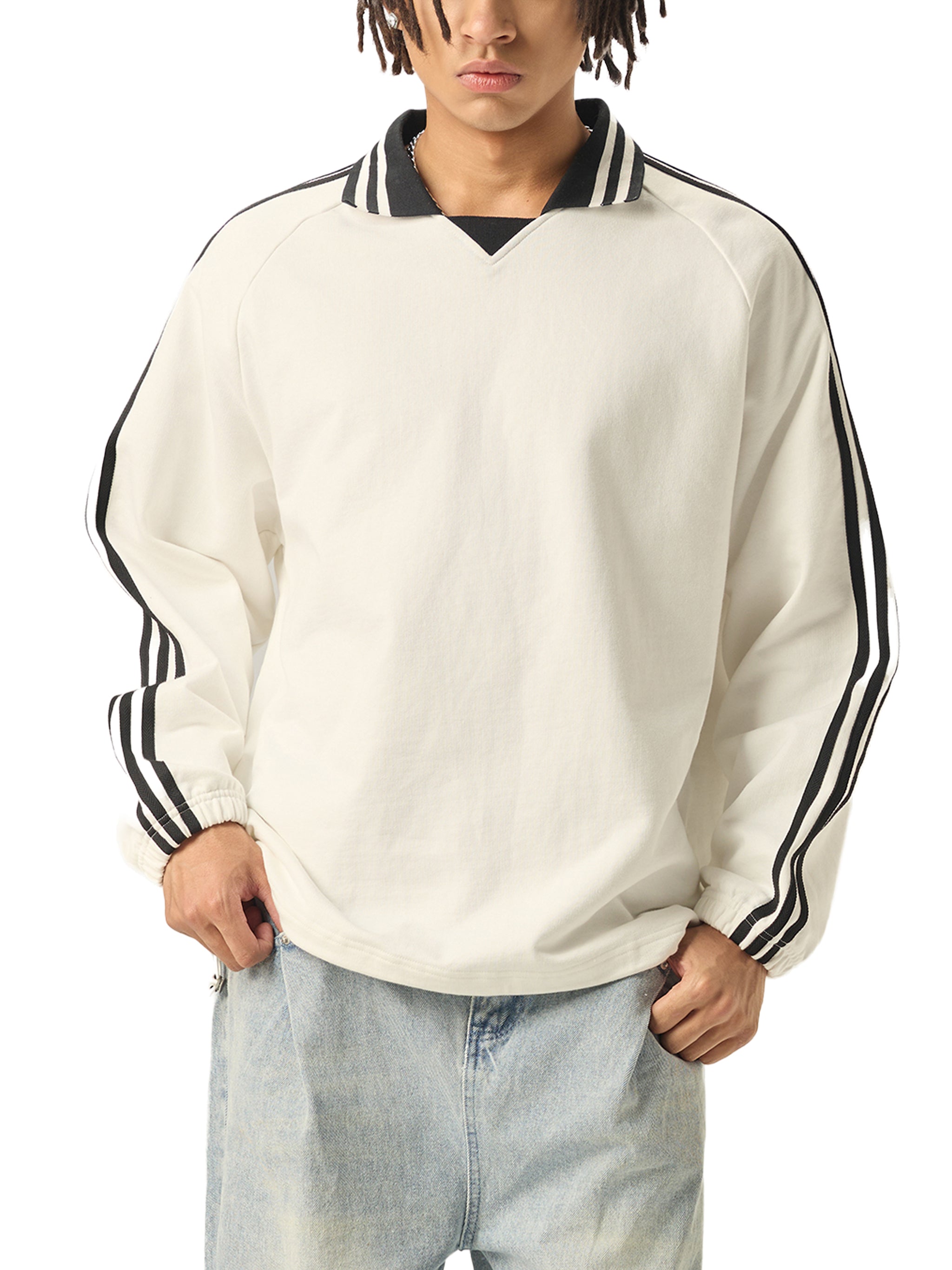 Lapel Collar Sweatshirt