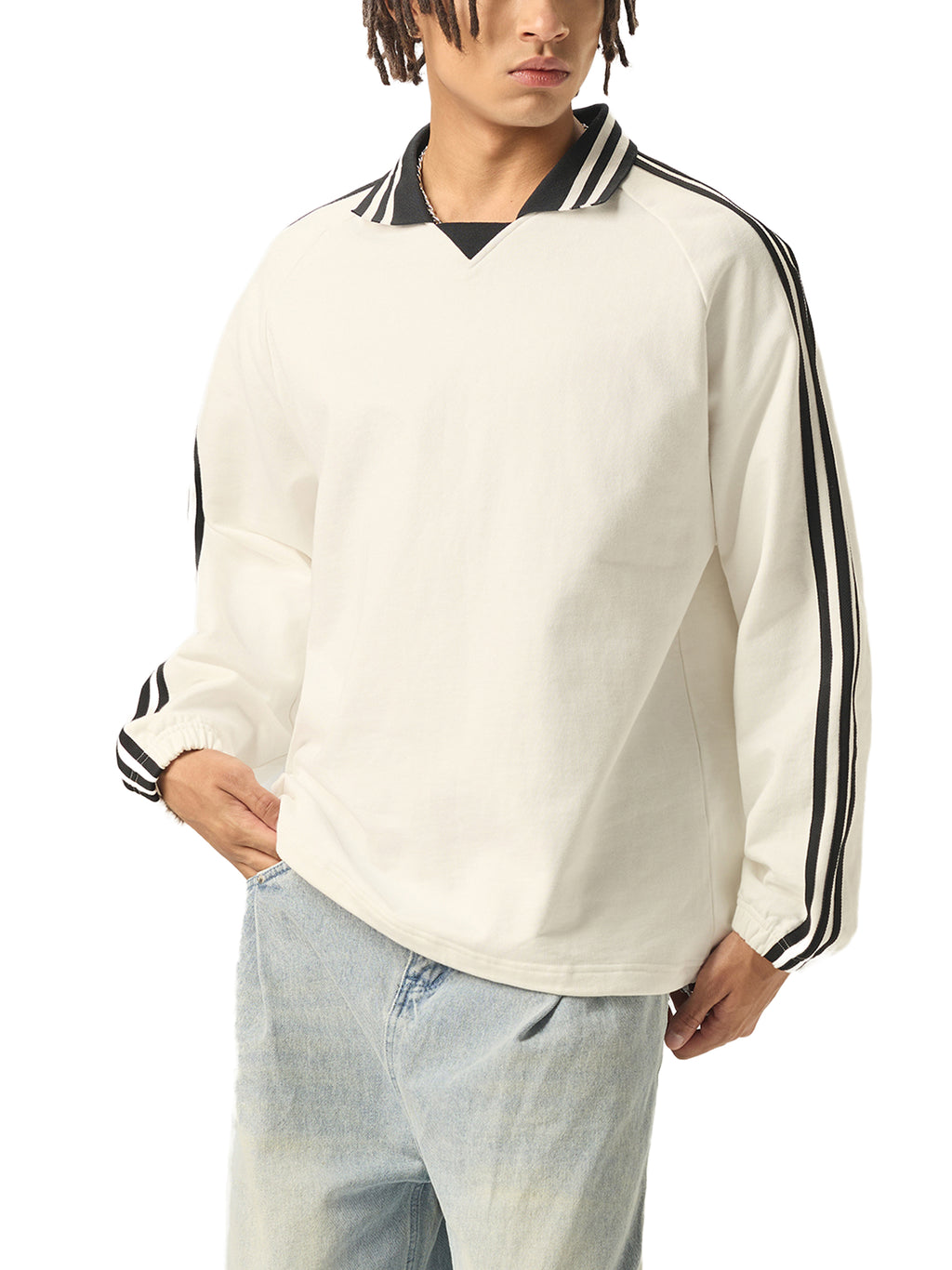 Lapel Collar Sweatshirt